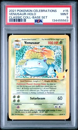 2021 POKEMON CELEBRATIONS CLASSIC COLLECTION #15 VENUSAUR-HOLO PSA 9