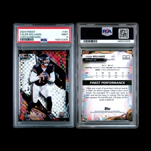 2024 TOPPS FINEST CALEB WILLIAMS #161 ROOKIE CHECKERBOARD RC PSA 9