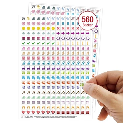 TOBJA 560 Kalender Sticker Aufkleber Termine Haushalt Terminplaner to-do Hobonichi