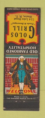 Matchbook Cover - Golos Grill Elmira NY