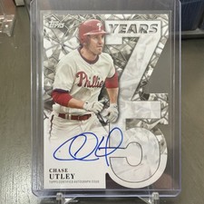 Chase Utley 2026 Topps Series 1 #75YA-CU On Card CLEAN Auto 33/75 Die Cut PHI
