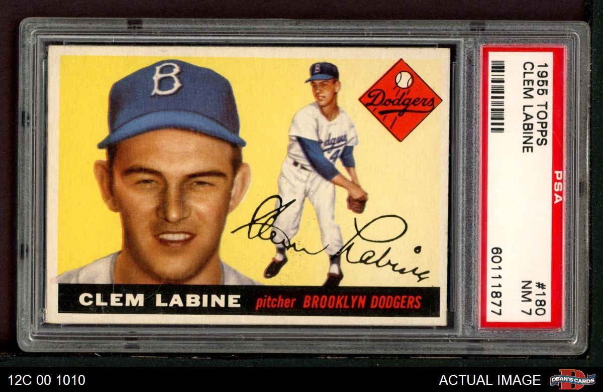 1955 Topps #180 Clem Labine Dodgers PSA 7 - NM