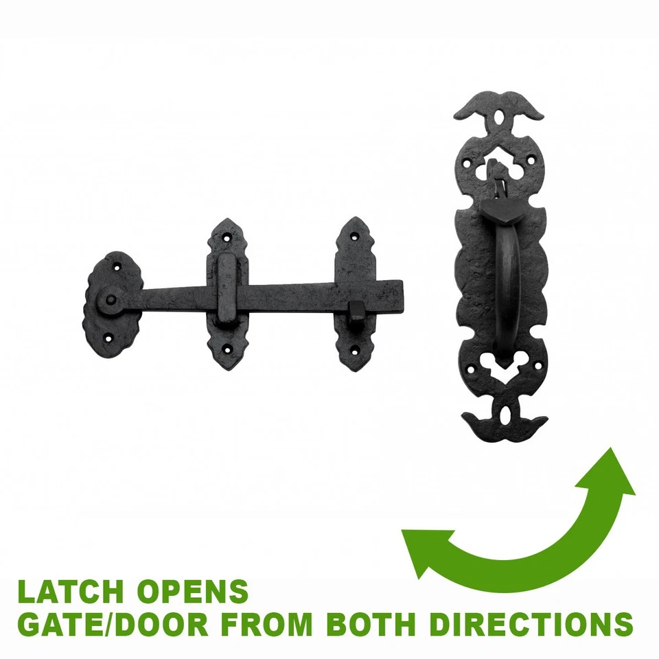Renovators Supply Fence Gate Latch Lock 6" Black Thumb Cabinet Door Latch Lock - Image 4 of 4