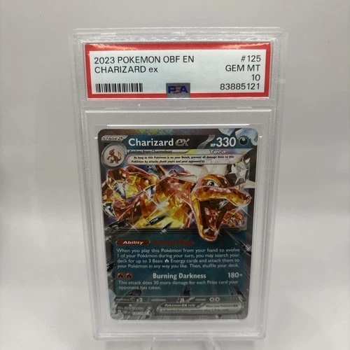 Pokemon 2023 SV03 Obsidian Flames Charizard ex 125/197 Holo PSA 10