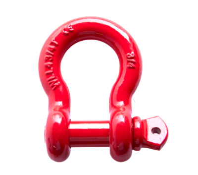 Premium RED D-Ring 3/4'' Bow Shackle w 7/8'' Screw Pin 10500 LB Capacity Jeep CJ
