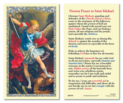 25 Laminated Holy Cards Saint Michael the Archangel Novena | eBay
