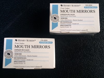 Dental Henry Schein  Mouth Mirror front surface simple stem #5 Two box 12 Each