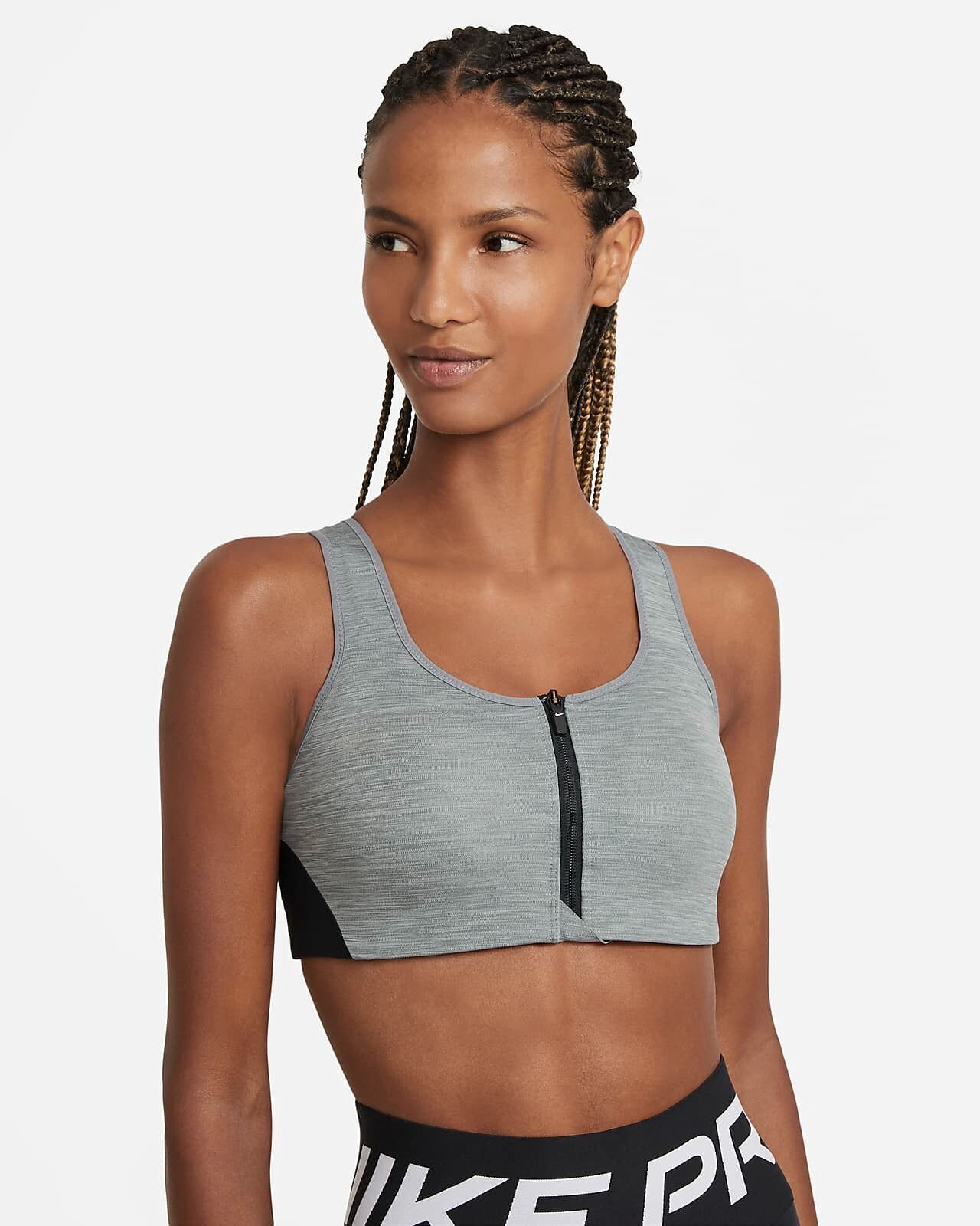 Nike Shape Womens High-Support Padded Zip Front Sports Bra size Small  DN4219-084