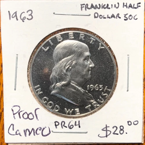 1963 United States Franklin Half Dollar 50C (Proof Cameo)