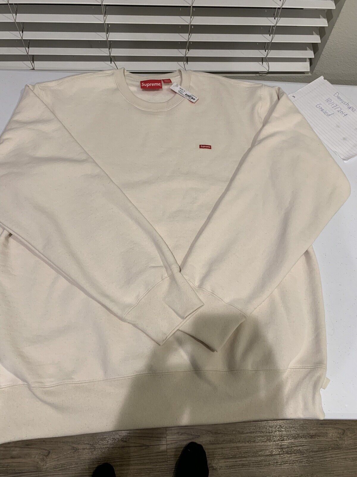 Supreme Natural Small Box Logo Crewneck Size XL