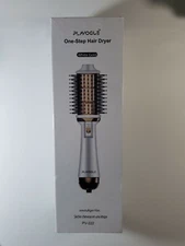 Plavogue PV-222 White Gold Travel Dual Voltage Blow Hair Dryer Brush - NEW