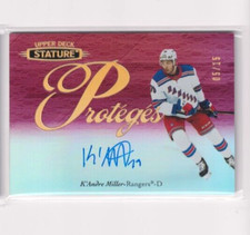 2020-21 Upper Deck Stature Red Proteges AUTO K'Andre Miller /15 NY Rangers