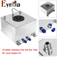 Polished Aluminum 10 Gallon Racing/drift/street Fuel Cell Gas Tank+level Sender