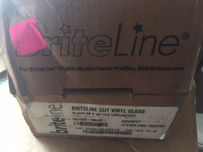Brite Line Cut Vinyl Black BLV02-30UP 30x50 yards Unpunched (NEW)