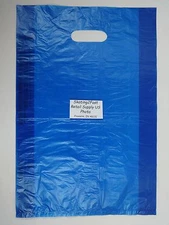 500 Qty. 12" x 3" x 18" Blue High - Density Merchandise Retail Shopping Bags
