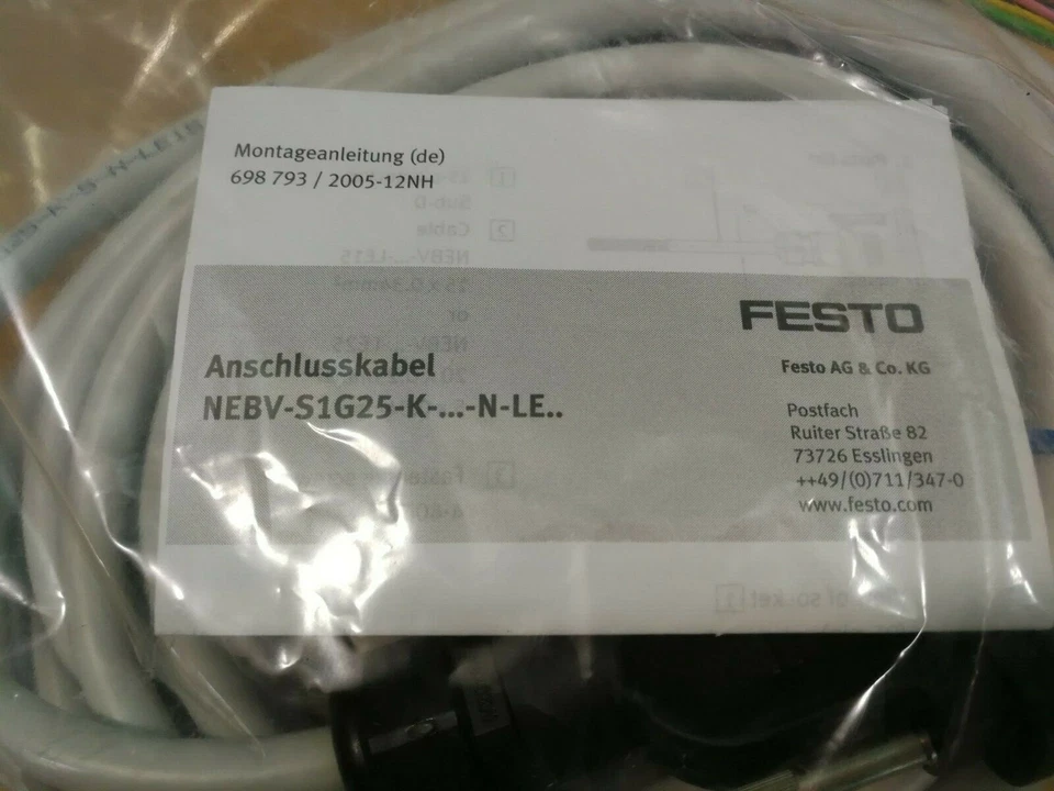Festo Connecting Cable & 25 Pin Plug for Sub D Valve NEVB-S1G25-K-5-N-LE15 * - Image 3 of 3