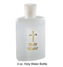 Holy Water Bottle, 4 Oz.,  HOLY WATER NOT INCLUDED.