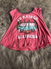 ten sixty Sherman girls coral Short Sleeve tee top Camper Van t-shirt, Medium
