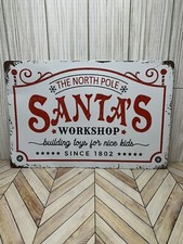Santa  s Workshop The North Pole Metal Sign 8"X12" Christmas Yule Season