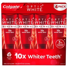 4 Colgate Optic White Renewal 10X Whiter Teeth Whitening Toothpaste Exp. 6/25
