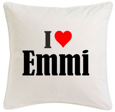 KISSENBEZUG I LOVE EMMI 40CMX40CM AUS MIKROFASER