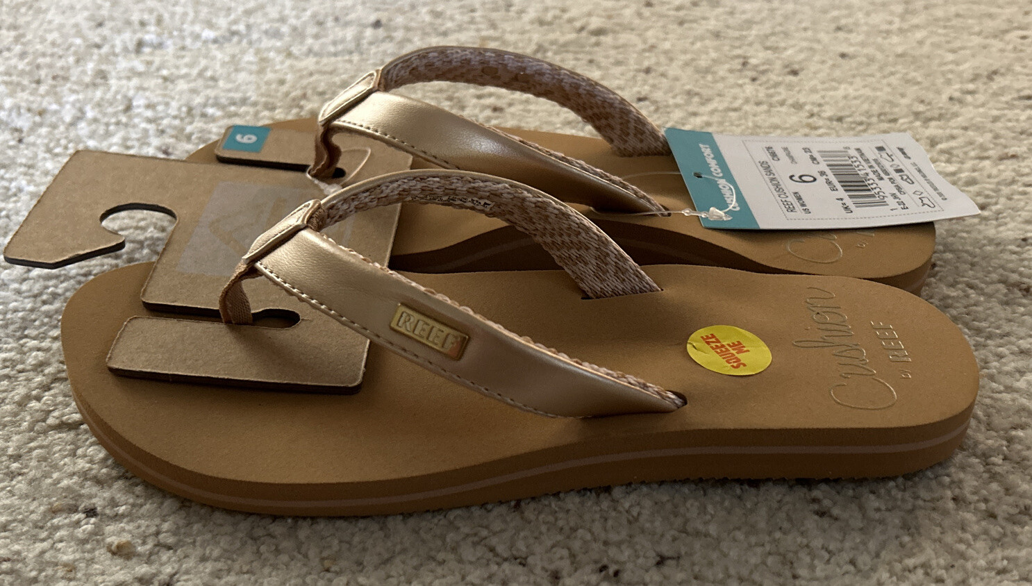 Reef Women's Cushion Sands Flip Flops Champagne Women’s US 6