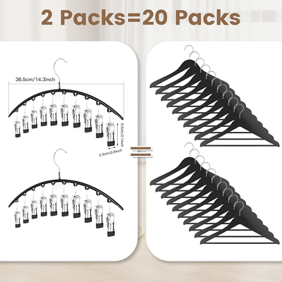 10 Pack Metal Pants Hangers With Clips - Space Saving Closet Organizer For Yoga Pants, Jeans, Skirts & Shorts - View #5