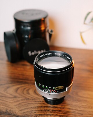 Soligor 135mm 1.8 manual focus MD Minolta SR mount, adapter for Sony E vintage
