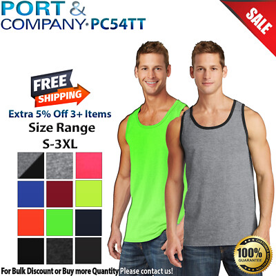#ad #ad Port amp; Company PC54TT Mens Sleeveless Core Cotton Stylish Tank Top $10.80