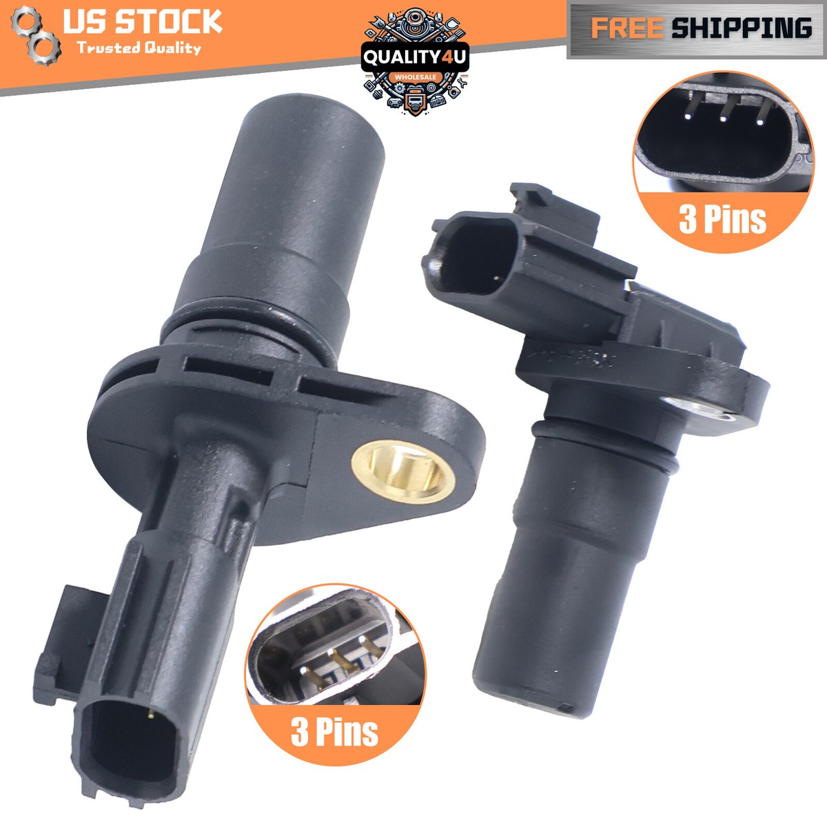 2Pcs Transmission Input Output Speed Sensor 8651A066 For