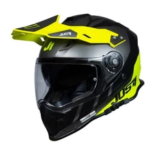 JUST1 J34 Pro Outerspace Adventure Dual Sport Helmet Blacl/Titanium/Yellow Fluo