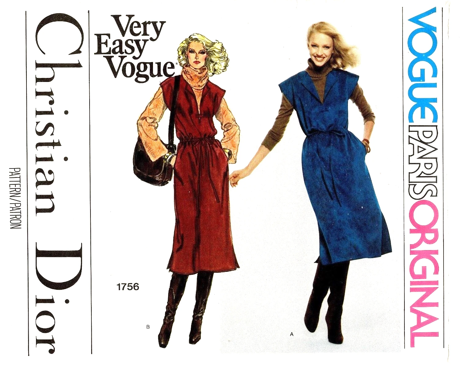 Maglione Misses' anni '70 VOGUE modello Christian Dior 1756 taglia 14 NON TAGLIATO