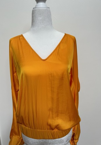 Zero + Maria Cornejo Gold Yellow Silk Blouse Size 4 Excellent Condition - Picture 2 of 5