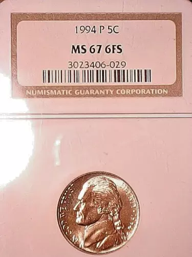 1994 P NGC MS67 6FS JEFFERSON NICKEL