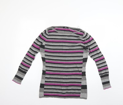 Marks and Spencer Damen Pullover Pulli Mehrfarbig Gestreift Größe 8