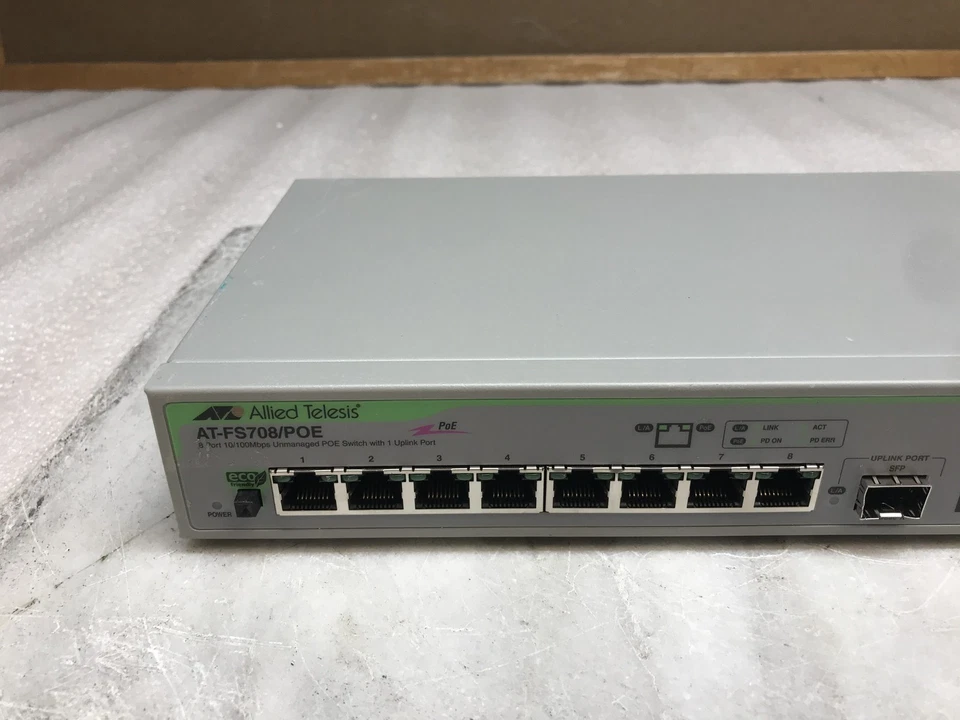 Allied Telesis AT-FS708/PoE 8 Port 10/100Mbps Unmanged Switch - Tested - Image 2 of 4