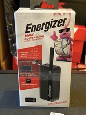 Energizer MAX 30,000mAh 15W USB-C 3-Port Power Bank w/ LCD   Black