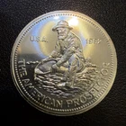 1984 Englehard Round 1oz Silver .999 American Prospect/Eagle Back U243