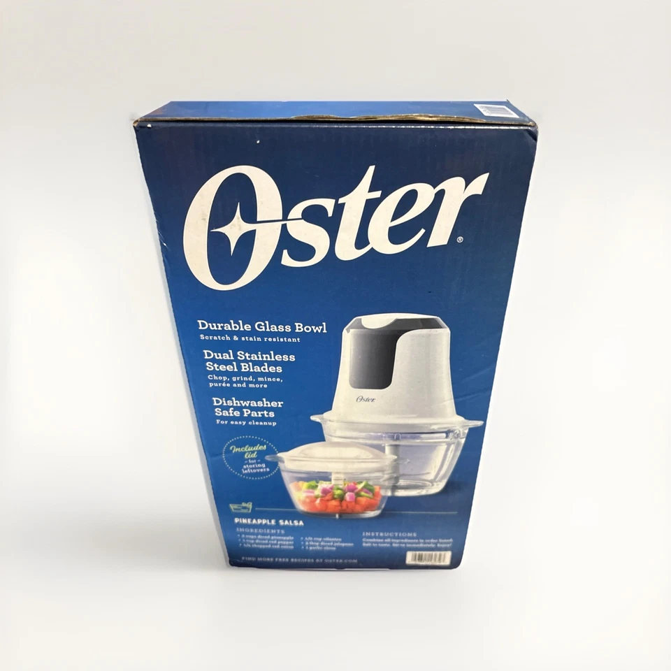 Oster 3-Cup Mini Chopper with Glass Bowl, 2 Speeds, 250W BRAND NEW - Image 2 of 3