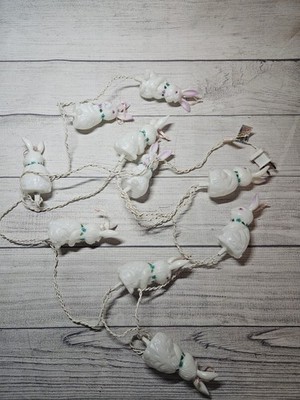 Vtg Easter Bunny Blow Mold String Lights - TESTED and WORKS! - 1990s - 10 Lights