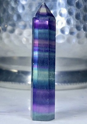 Mental Enhancement Stone: Fluorite Crystal Point Obelisk Natural Raw Specimen