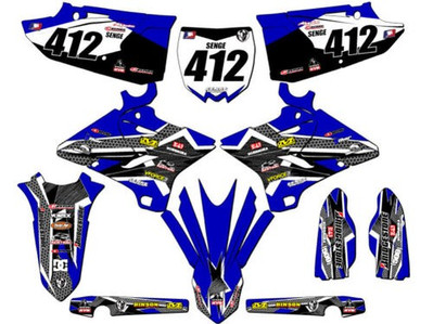 2008-2014 Polisport Restyle YZ 125 Podium Blau Senge Grafiken Set Kompatibel