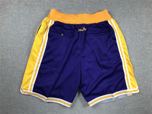 Los Angeles Lakers Vintage City Edition Shorts Lila Stitched Sportshorts Retro - Bild 27 von 29