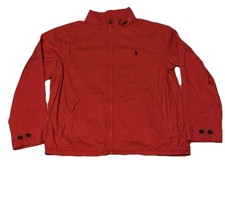 Polo Ralph Lauren Boys Med Red Harrington Style Windbreaker With Hood. Excellent