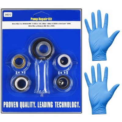 248212 Pump Repair Kit with Disposable Gloves fit for Graco Ultra Max II 695 795