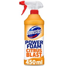 Domestos Power Foam Citrus Blast Toilet & Bathroom Cleaner Spray sprays upside