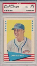 1961 FLEER #41 GABBY HARTNETT - PSA  8 NM-MT (SVSC)