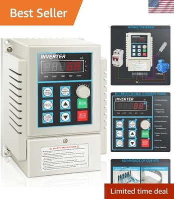 AC 220V/0.75kw 1HP Variable Frequency Drive, 5A VFD Inverter Single Phase to ...