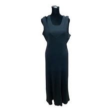 Favorite Daughter Gemini black Ribbed V Neck Cutout Maxi Dress XL