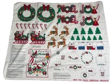 Cranston VIP Fabric Panel "Deck The Halls" Christmas Appliques Cutout